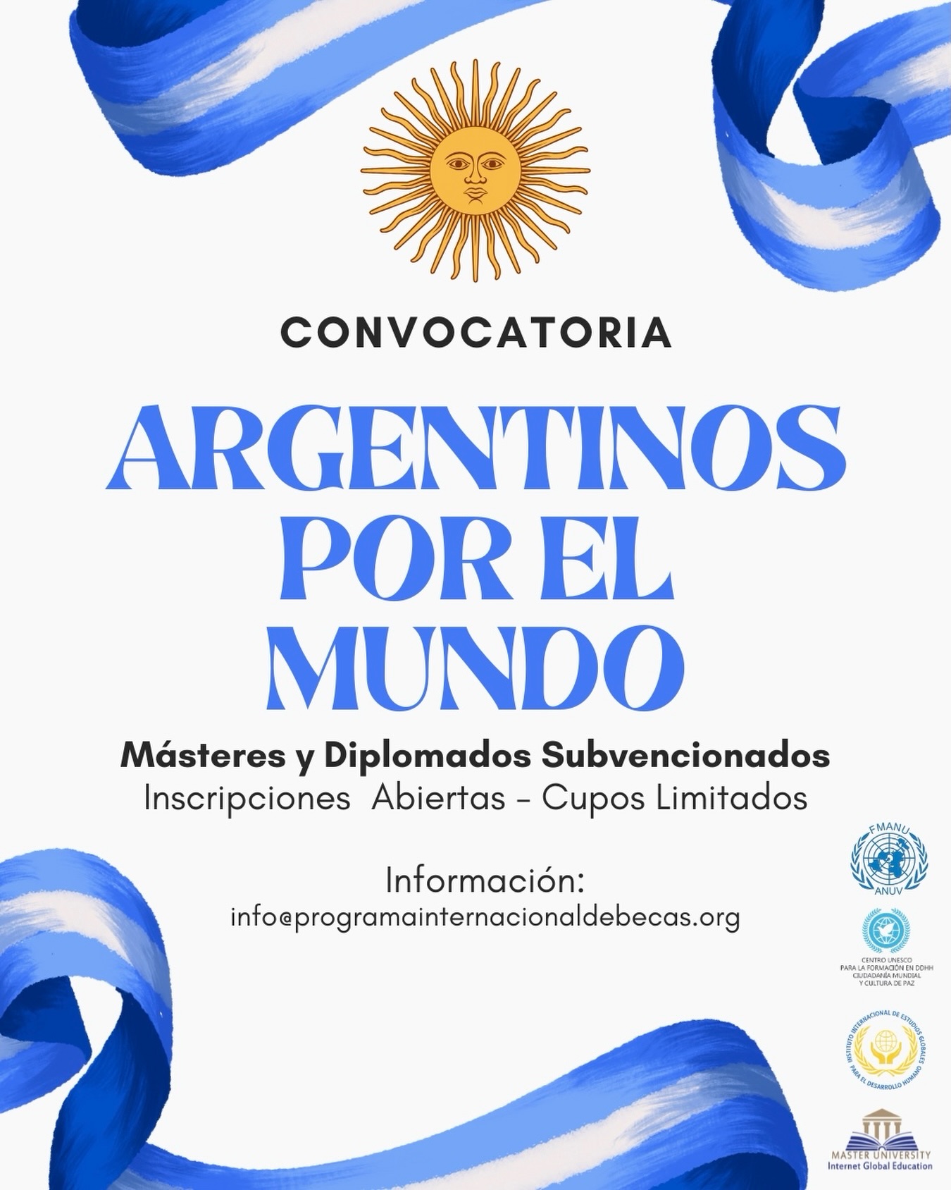 ARGENTINOS POR EL MUNDO! 1ra CONVOCATORIA 2026. Programa Internacional de BECAS.